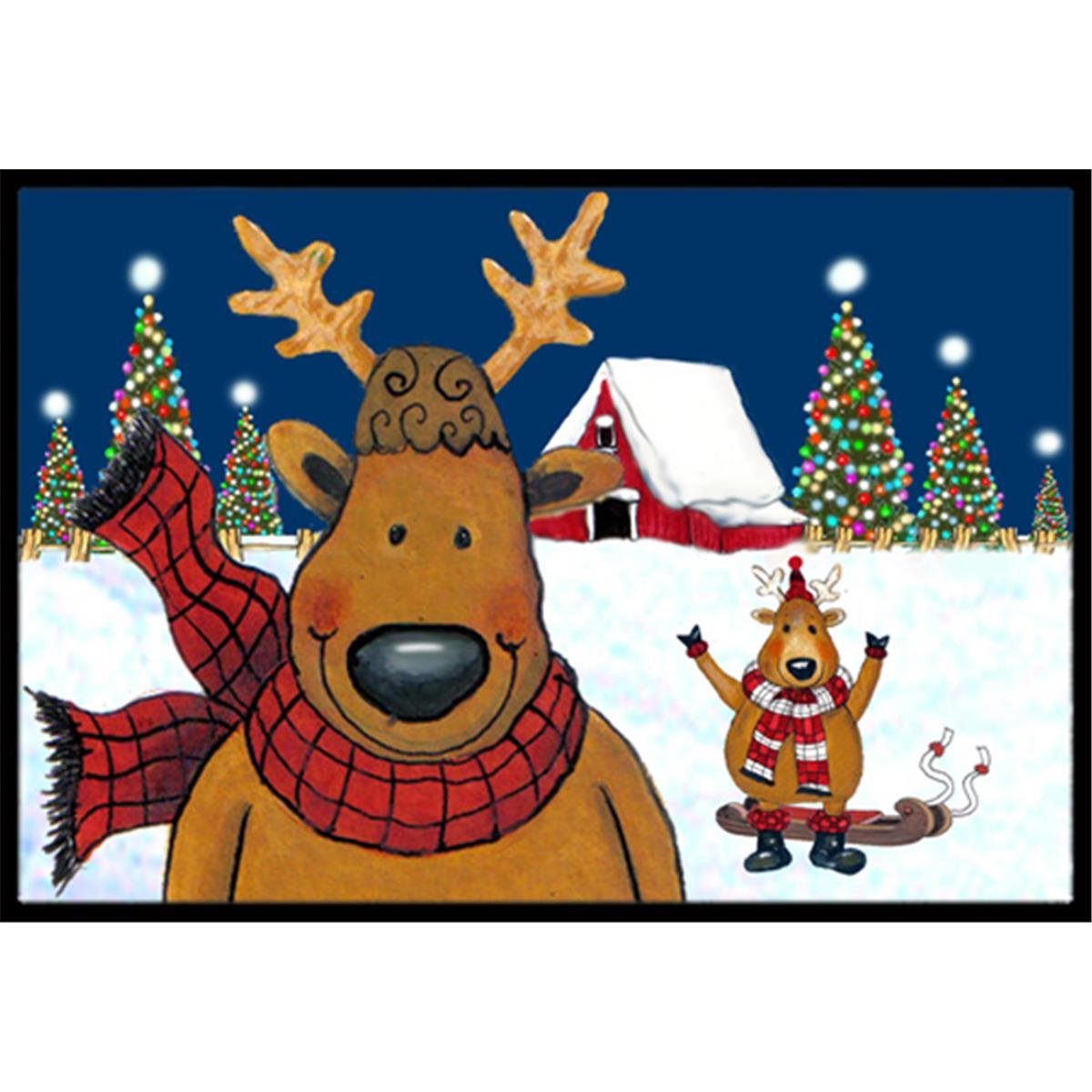 Carolines Treasures The Tree Famers Reindeer Christmas Indoor and Outdoor Mat- 24 x 36 in. PJC1088JMAT - main